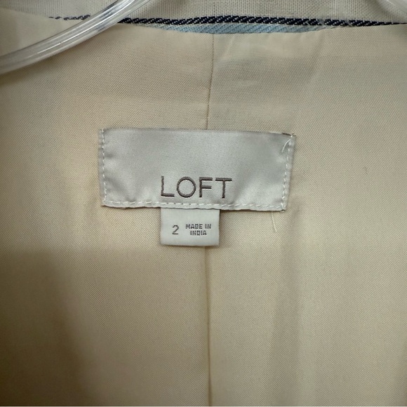 LOFT Stripe Cropped‎ Blazer Women’s Size 2 Linen Blend - Picture 5 of 7